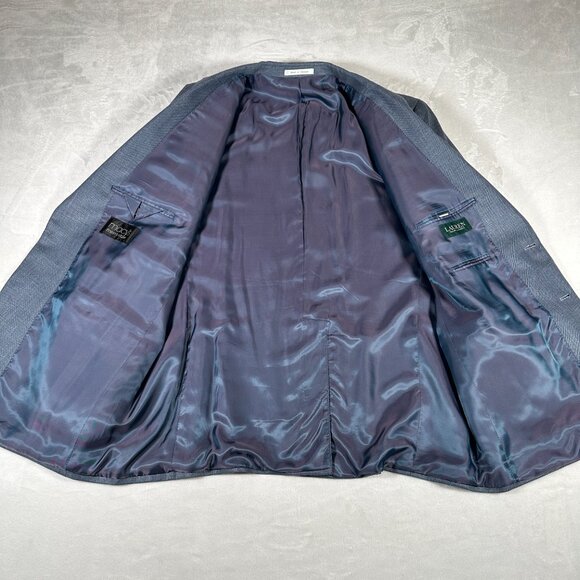 Lauren Ralph Lauren Blazer Men Size 50L Gray Two Button Jacket Macys Mens Store - Picture 9 of 12